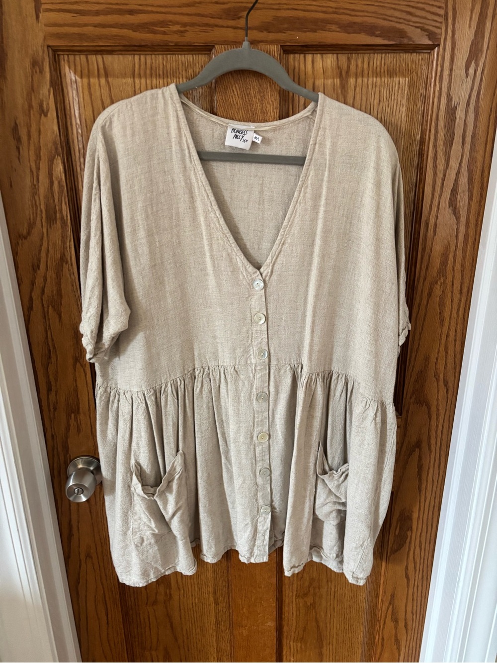 Princess Polly Beige Button-Front Mini Dress